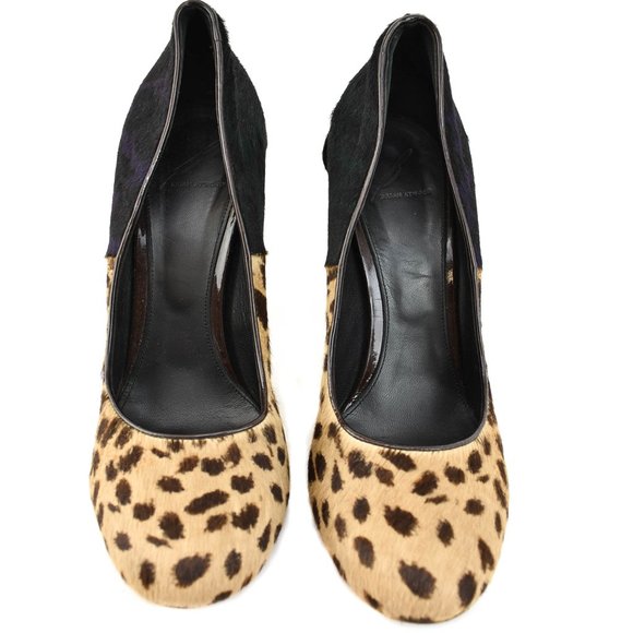 BRIAN ATWOOD: Multicolor, Leopard Print Calf Heels - Picture 3 of 10